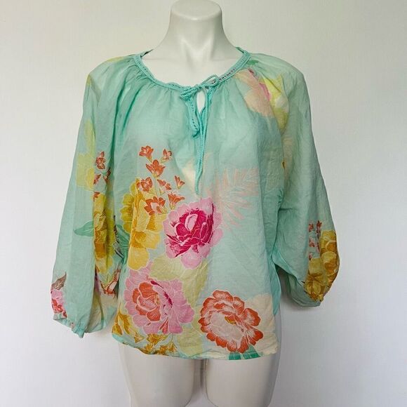 Farm Rio Floral Boho  Pheasant Top - Picture 1 of 8